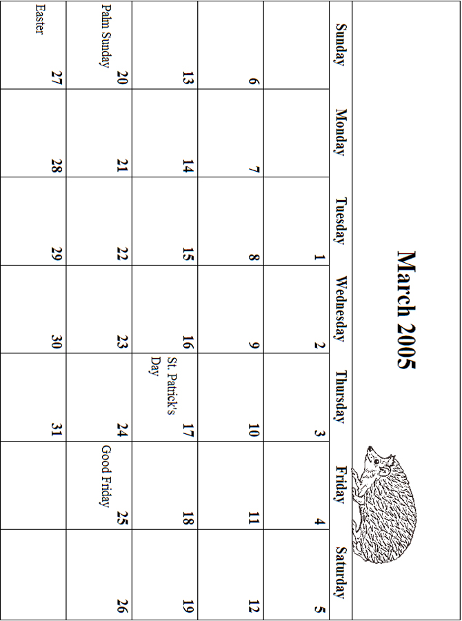 2005 March Coloring Grid