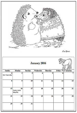 2006 Coloring Calendar