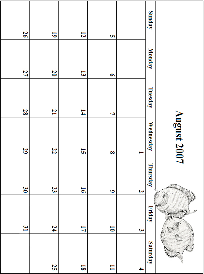 2007 August Coloring Grid