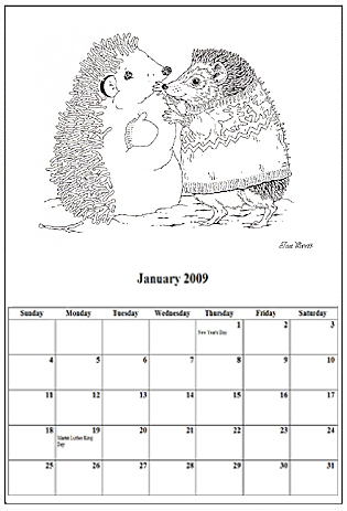 2009 Coloring Calendar