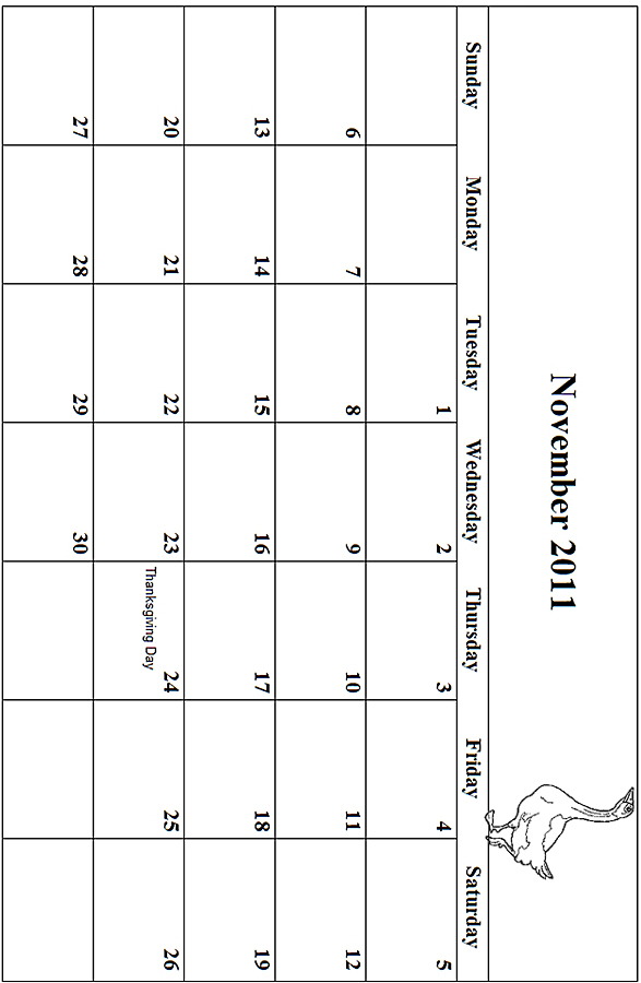November 2011 Coloring Grid