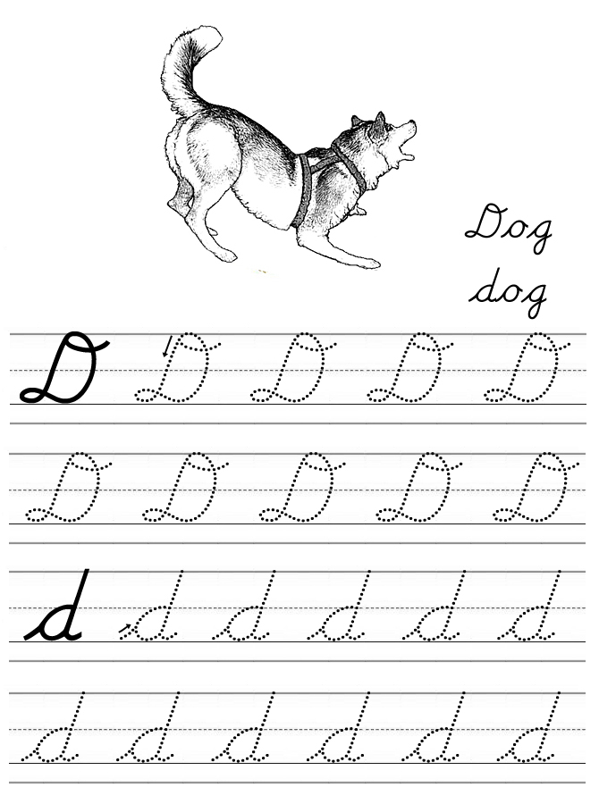 Alphabet Coloring Tracers Cursive D