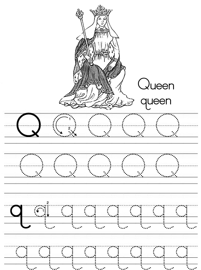 Coloring Alphabet Tracers Q
