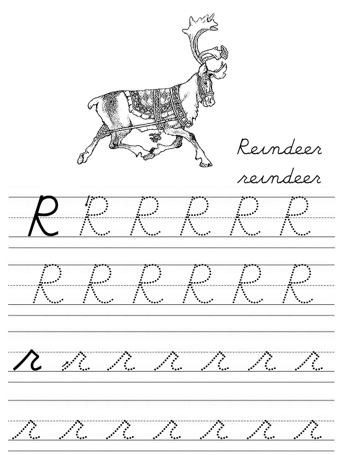 Alphabet Coloring Tracers Cursive R