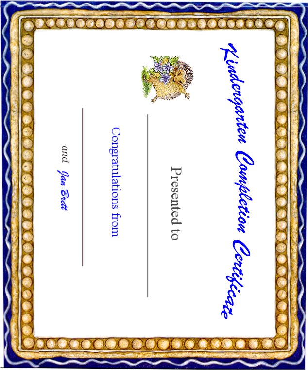 Kindergarten Completion Certificate