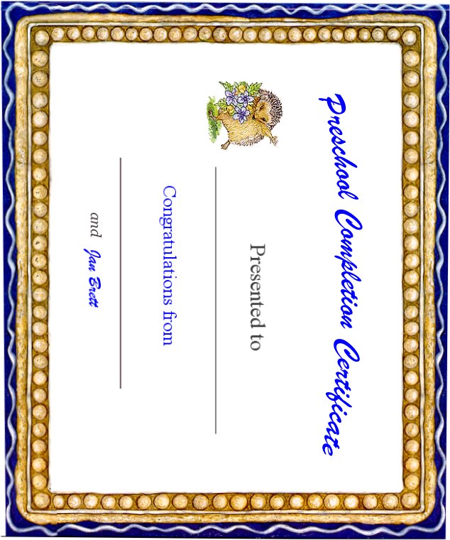 Certificate of Preschool Completion