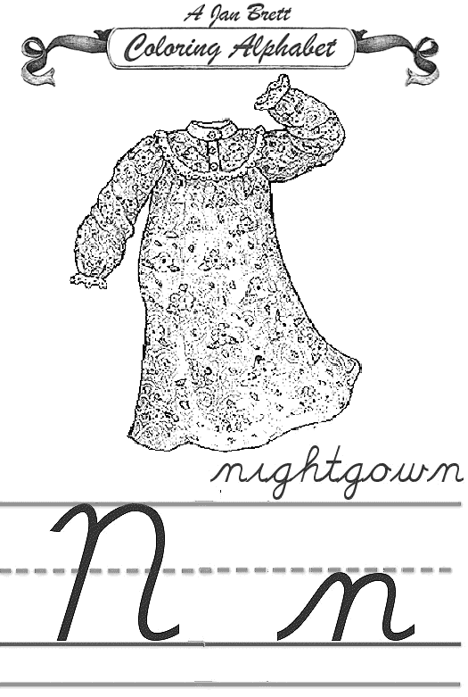Coloring Alphabet Cursive Nightgown