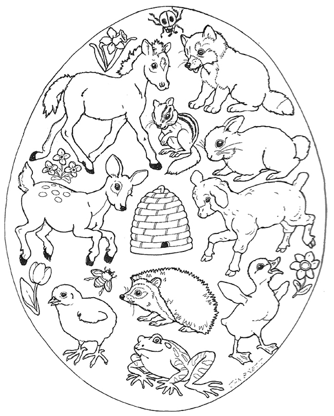 Easter egg mural animals