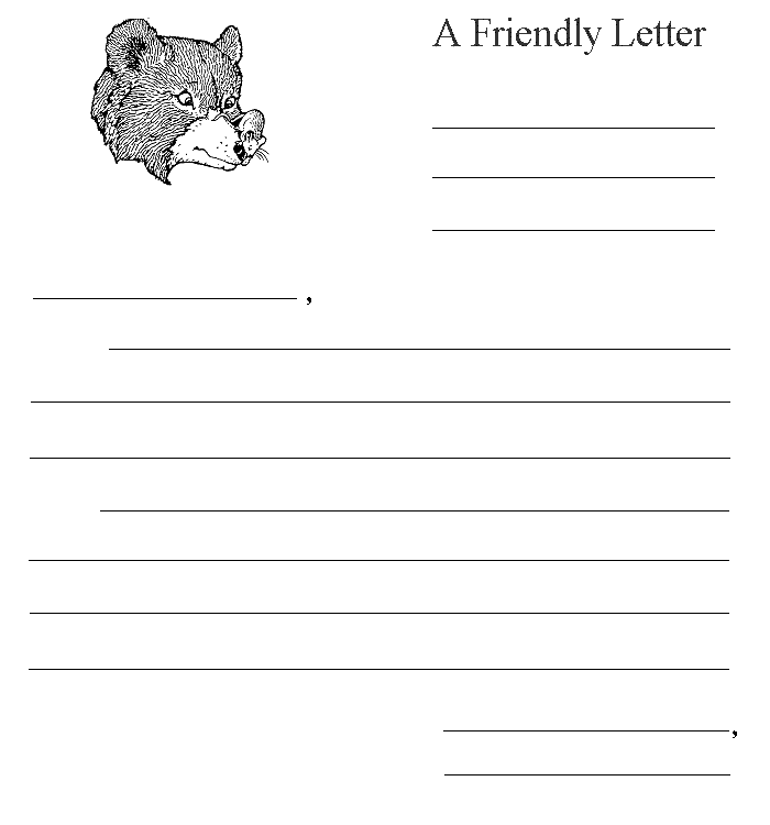 Friendly letter the bear