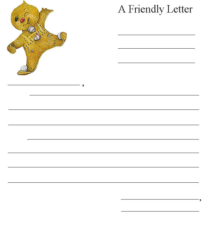 Friendly Letter Gingerbread Baby