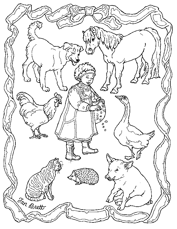 jan brett coloring pages for christmas - photo #21