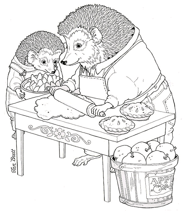 jan brett coloring pages hedgehogs - photo #10
