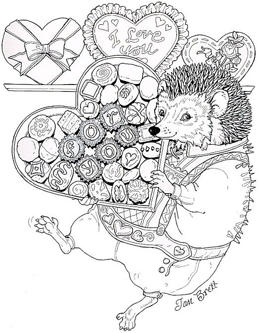 jan brett coloring pages hedgehog baby - photo #7