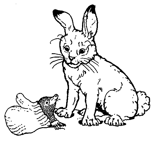 The rabbit from The Mitten coloring page. The Rabbit from The Mitten