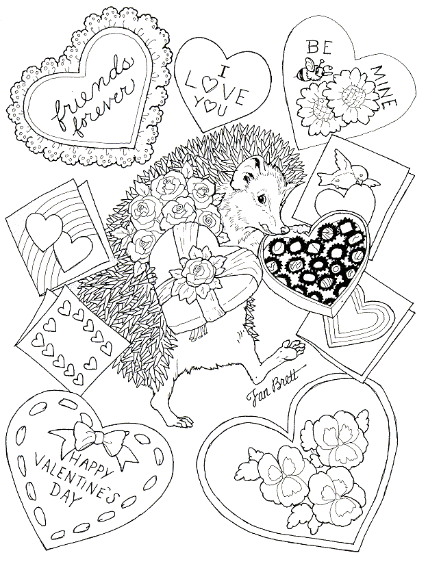 Valentine coloring page