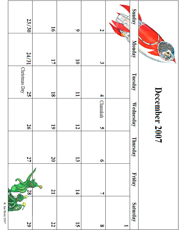 2007 December Calendar Grid