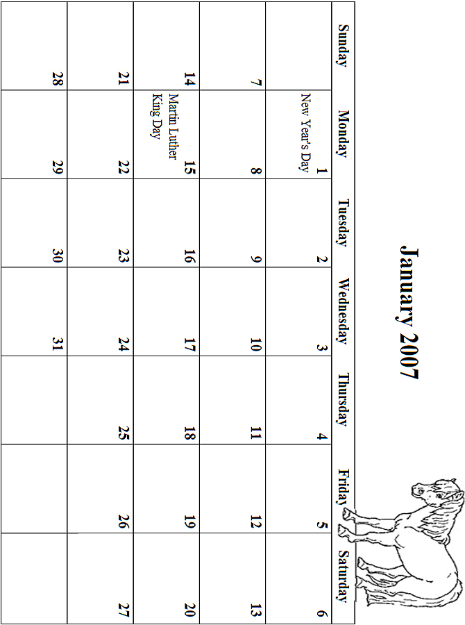 2007 January Coloring Grid