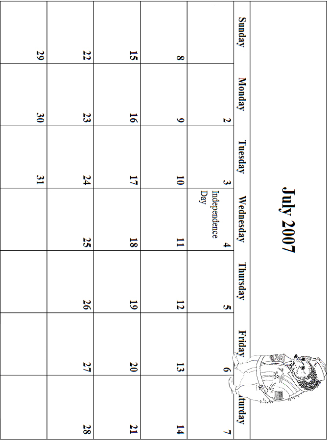2007 July Coloring Grid