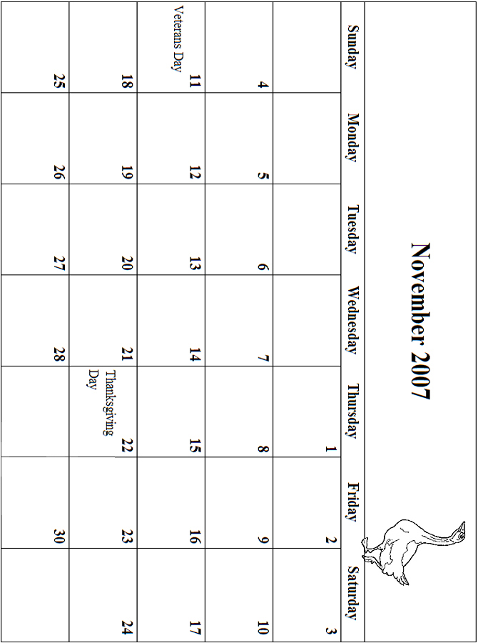 2007 November Coloring Grid