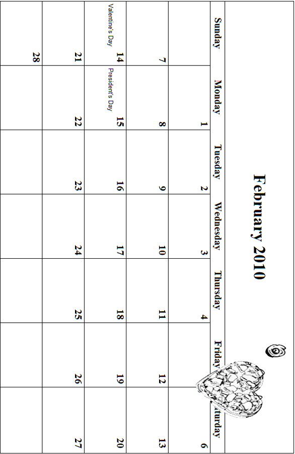 2010 Coloring Grid February