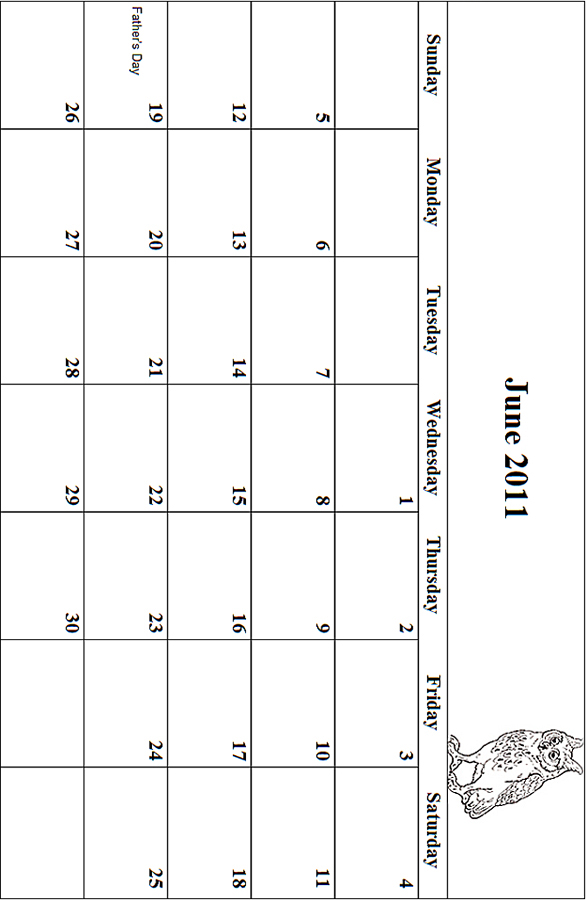 June 2011 Coloring Grid
