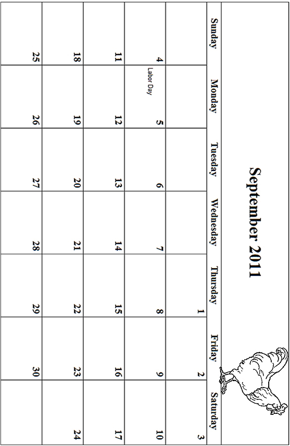 September 2011 Coloring Grid