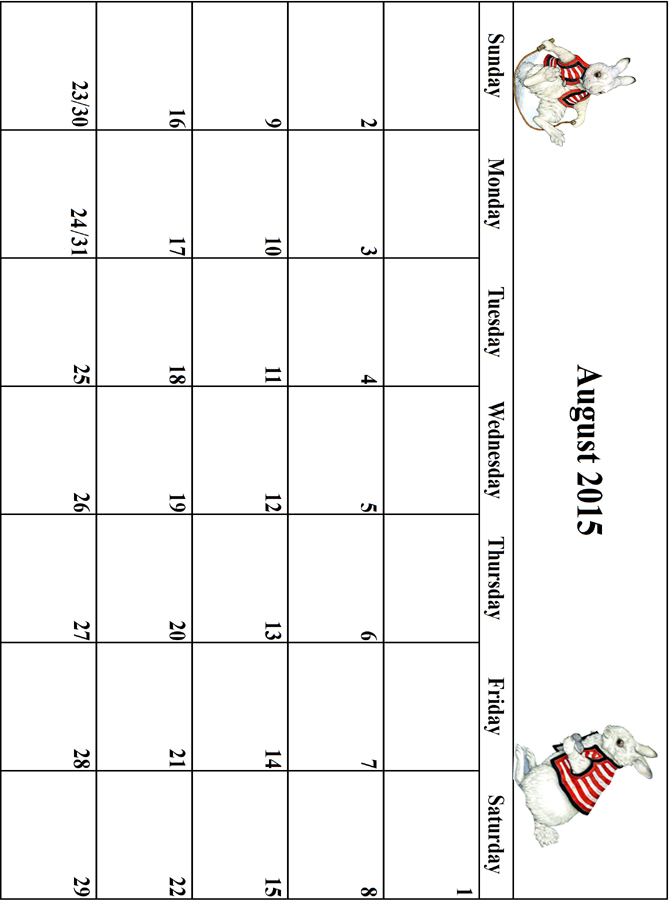 Animals Santa 2015 August Grid