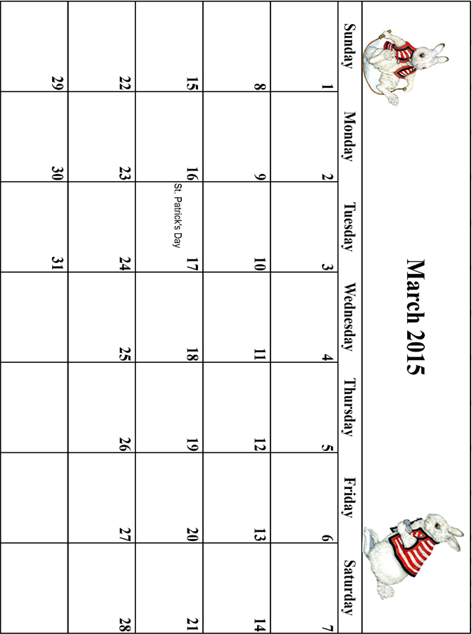 Animals Santa 2015 March Grid