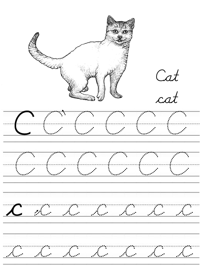 Alphabet Coloring Tracers Cursive C