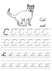 Alphabet Coloring Tracers Cursive C