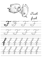 Alphabet Coloring Tracers Cursive F