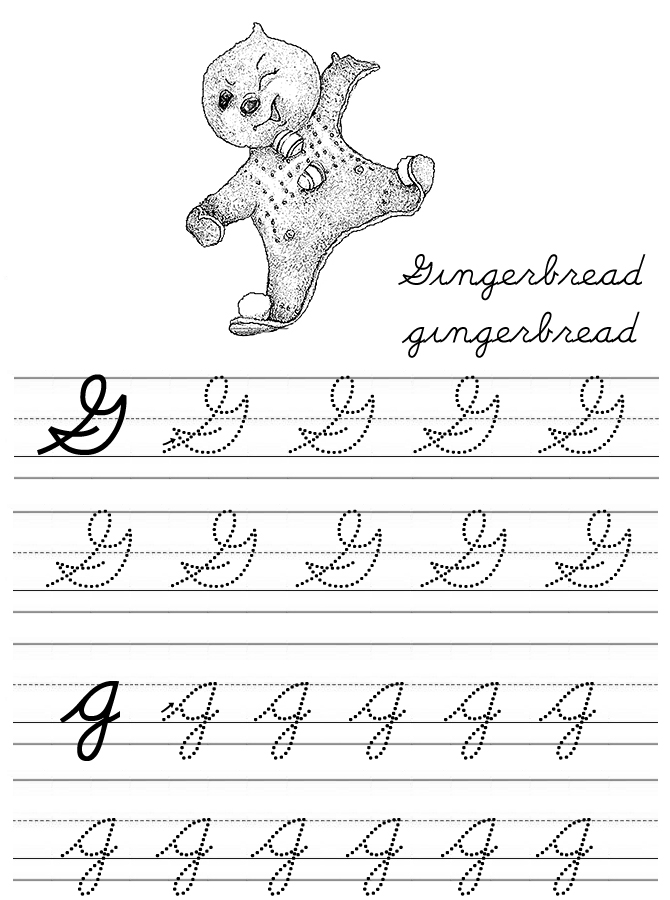 Alphabet Coloring Tracers Cursive G