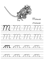 Alphabet Coloring Tracers Cursive M