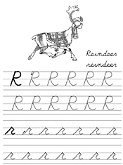 Alphabet Coloring Tracers Cursive R