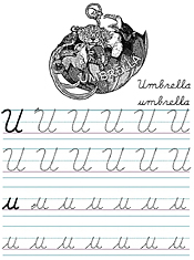 Alphabet Coloring Tracers Cursive U