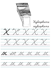 Alphabet Coloring Tracers Cursive X