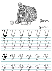 Alphabet Coloring Tracers Cursive Y