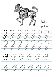 Alphabet Coloring Tracers Cursive Z