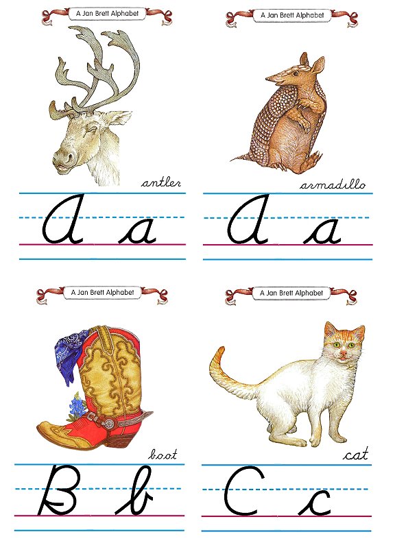 Flash Card Cursive Alphabet A to C