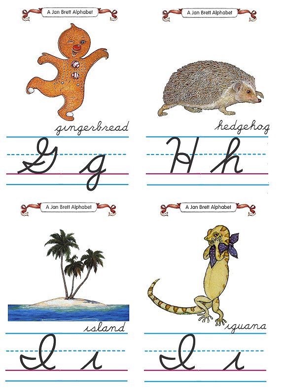 Flash Card Cursive Alphabet G to I