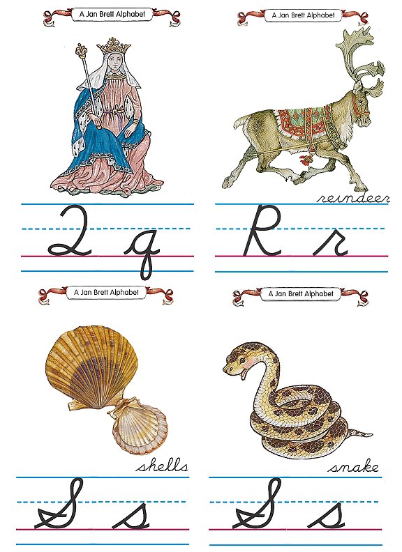 Flash Card Cursive Alphabet Q to S