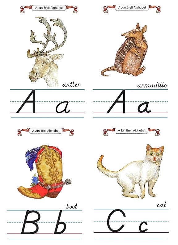 Flash Card Modern Alphabet A to C