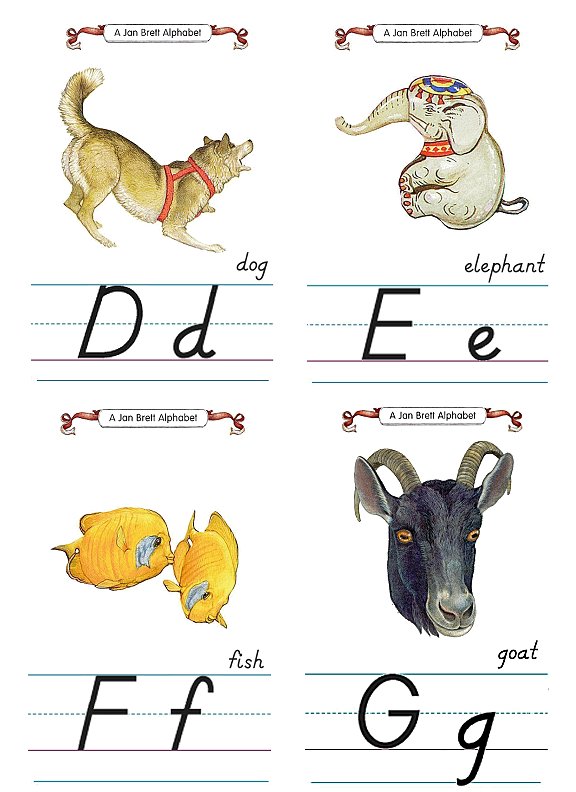 Flash Card Modern Alphabet D to G