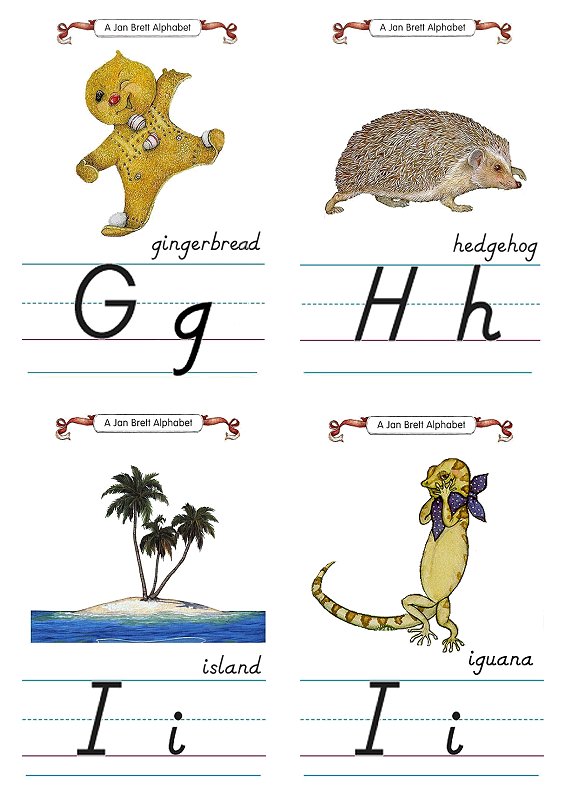 Flash Card Modern Alphabet G to I