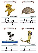 Flash Card Modern Alphabet G to I