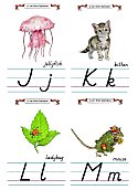 Flash Card Modern Alphabet J to M