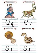 Flash Card Modern Alphabet Q to S