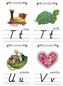 Flash Card Modern Alphabet T to V