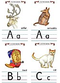 Flash Card Traditional Alphabet A to C