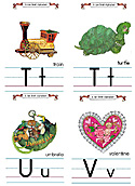 Flash Card Traditional Alphabet T to V